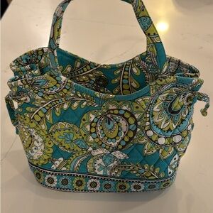 Vera Bradley Turquoise and Lime Paisley Tote